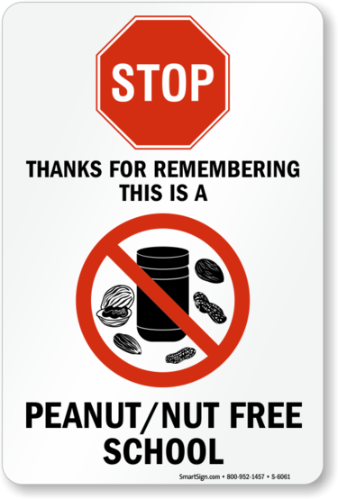 Peanut-free school sign